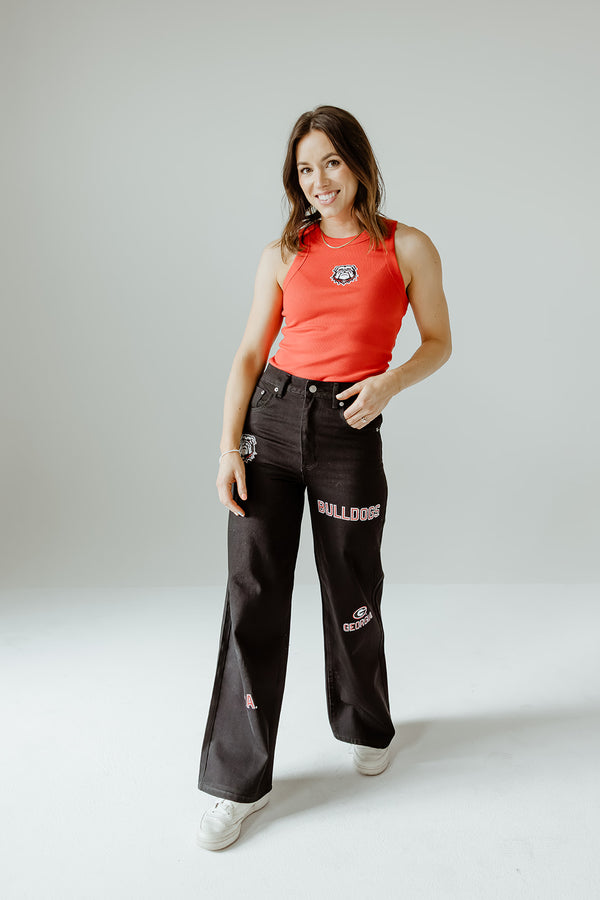 Georgia Alpha Bling Denim Wide Leg Jeans