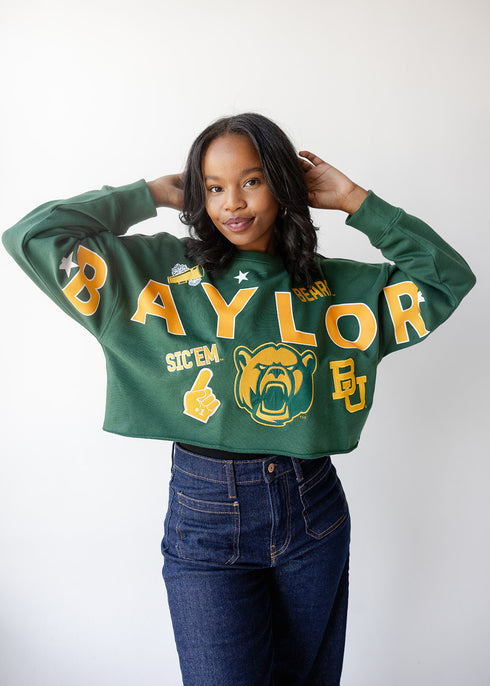Baylor Patched Up Cropped Longsleeve