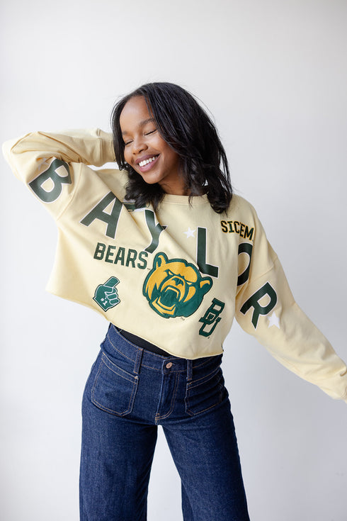 Baylor Patched Up Cropped Longsleeve