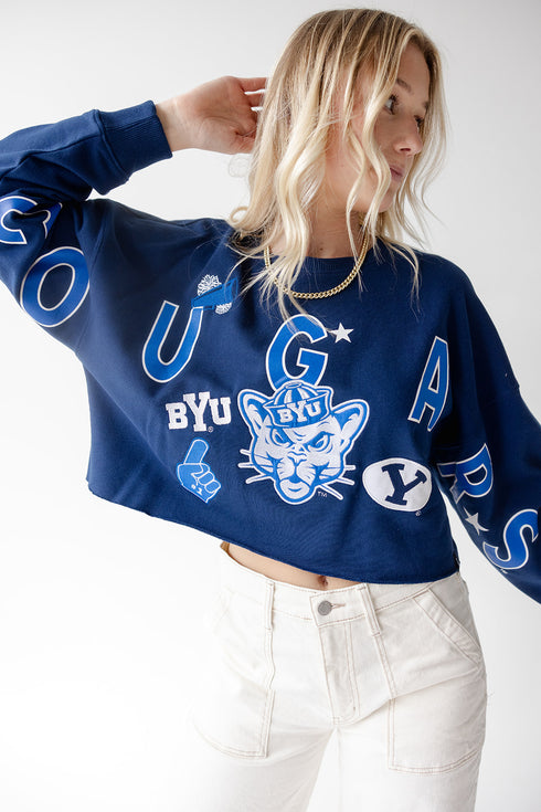 BYU Patched Up Cropped Longsleeve