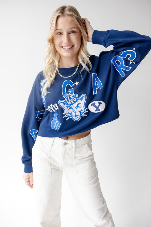 BYU Patched Up Cropped Longsleeve
