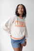 Clemson Custom Queen Oversized Striped Crew Sweater