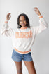 Clemson Custom Queen Oversized Striped Crew Sweater