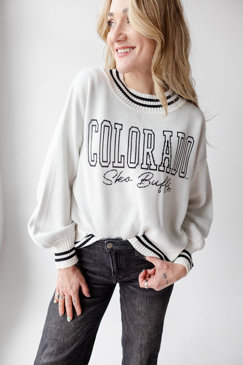 Colorado Queen Oversized Striped Crew Sweater