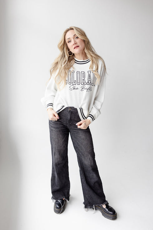 Colorado Queen Oversized Striped Crew Sweater