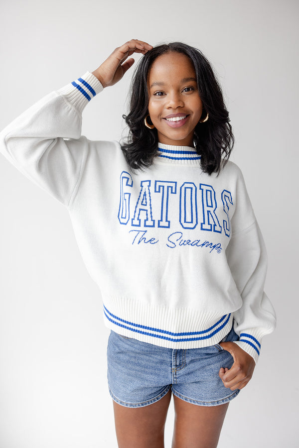Florida Queen Oversized Striped Crew Sweater