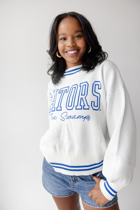 Florida Queen Oversized Striped Crew Sweater