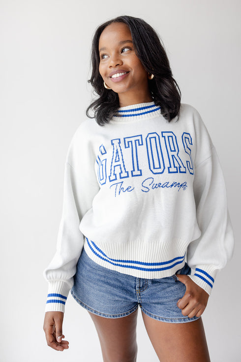 Florida Queen Oversized Striped Crew Sweater