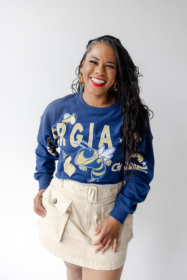 Georgia Tech Patched Up Cropped Longsleeve