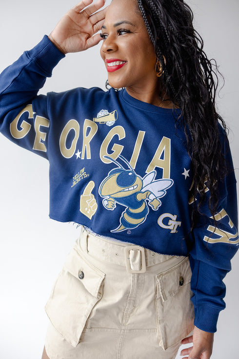 Georgia Tech Patched Up Cropped Longsleeve