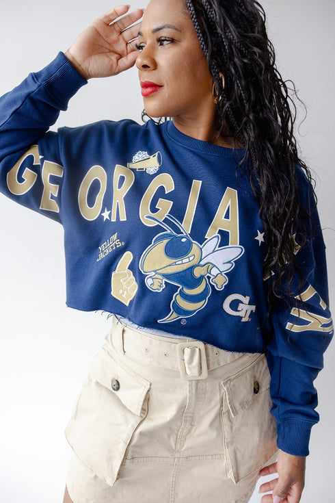 Georgia Tech Patched Up Cropped Longsleeve