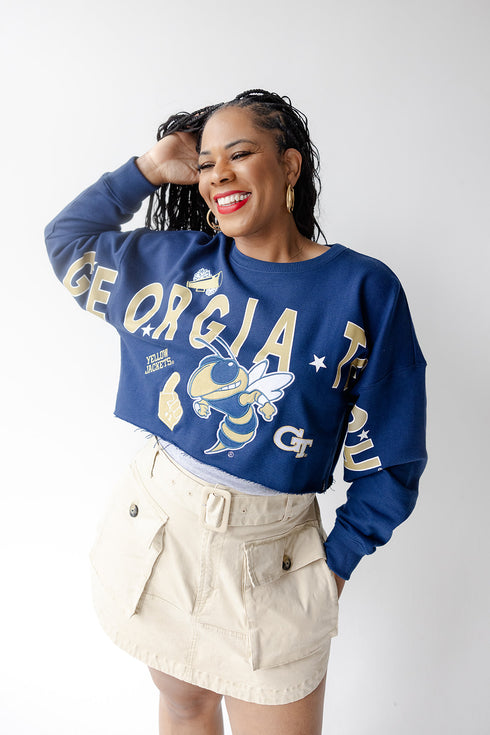 Georgia Tech Patched Up Cropped Longsleeve