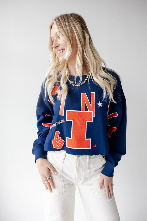 Illinois Patched Up Cropped Longsleeve