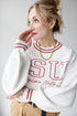 Iowa State Queen Oversized Striped Crew Sweater