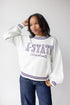 Kansas State Queen Oversized Striped Crew Sweater