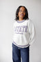 Kansas State Queen Oversized Striped Crew Sweater