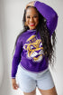 LSU Wicks Woven Striped Detail Sweater