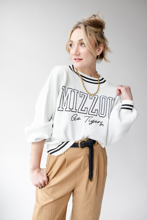 Missouri Queen Oversized Striped Crew Sweater