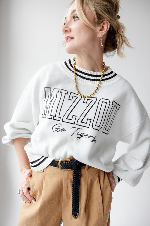 Missouri Queen Oversized Striped Crew Sweater