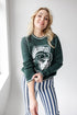 Michigan State Wicks Woven Striped Detail Sweater
