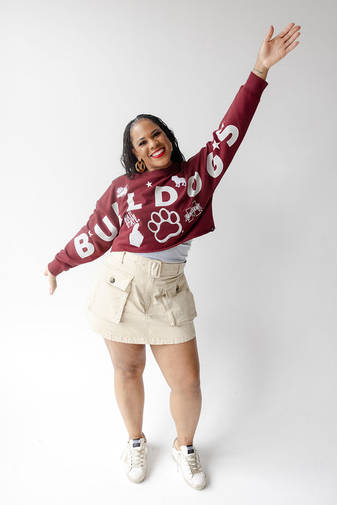 Mississippi State Patched Up Cropped Longsleeve