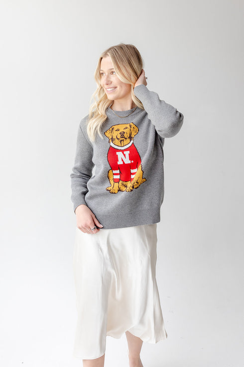 Nebraska Lucky Dog Crewneck Sweater
