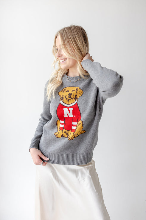 Nebraska Lucky Dog Crewneck Sweater