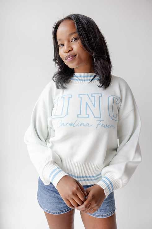 North Carolina Queen Oversized Striped Crew Sweater