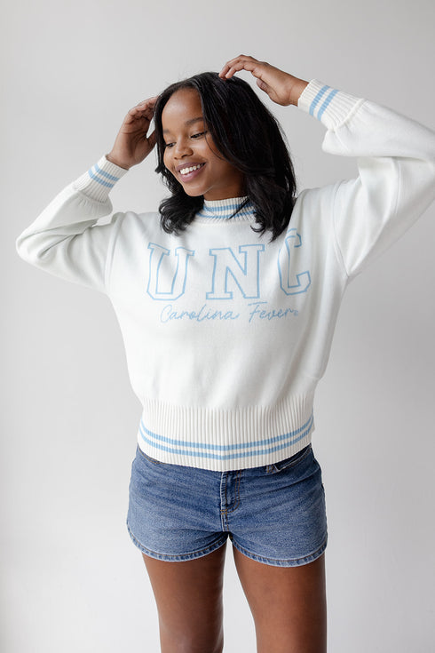North Carolina Queen Oversized Striped Crew Sweater
