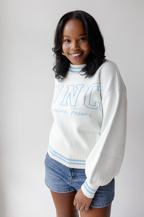 North Carolina Queen Oversized Striped Crew Sweater