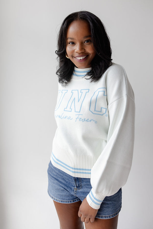 North Carolina Queen Oversized Striped Crew Sweater