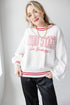 Ohio State Queen Oversized Striped Crew Sweater