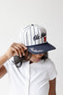Ole Miss Pinstripe Hat 5 Panel Canvas Baseball Hat