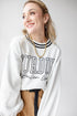 Purdue Queen Oversized Striped Crew Sweater