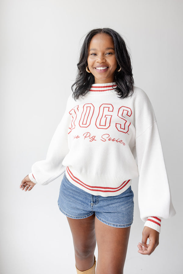 Arkansas Queen Oversized Striped Crew Sweater