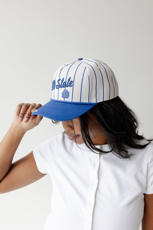 SD State Pinstripe Hat 5 Panel Canvas Baseball Hat