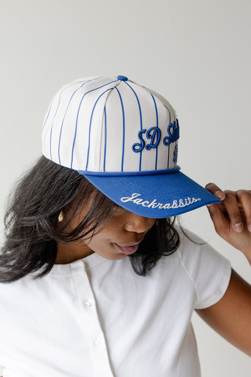 SD State Pinstripe Hat 5 Panel Canvas Baseball Hat
