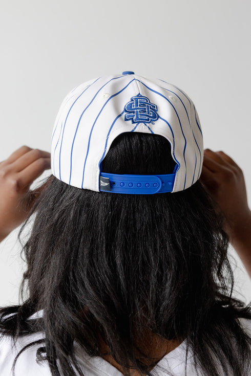 SD State Pinstripe Hat 5 Panel Canvas Baseball Hat