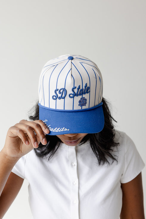 SD State Pinstripe Hat 5 Panel Canvas Baseball Hat