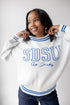 SD State Queen Oversized Striped Crew Sweater
