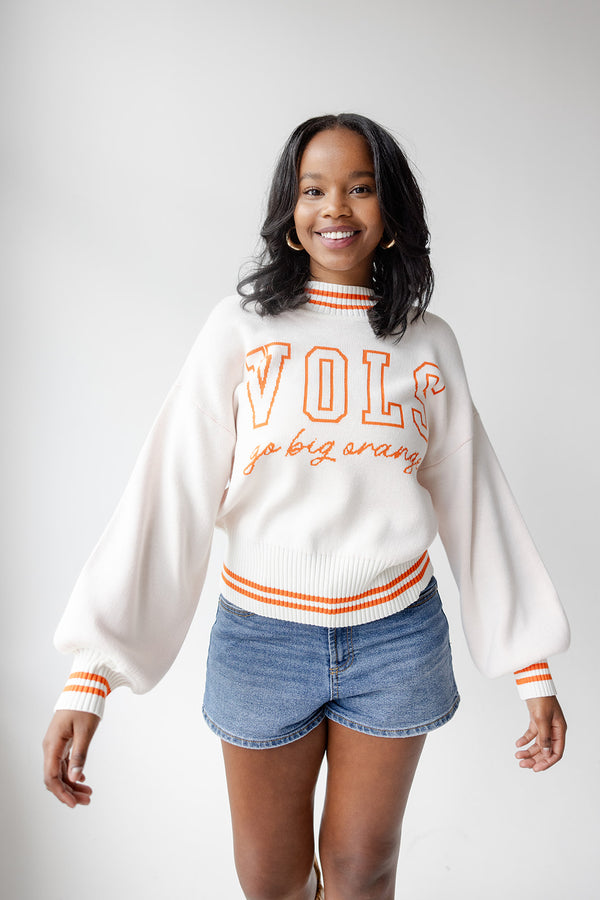 Tennessee Queen Oversized Striped Crew Sweater