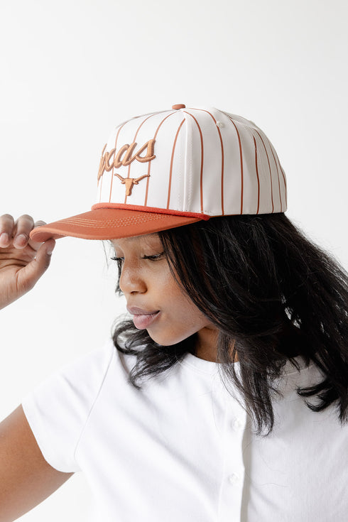 Texas Pinstripe Hat 5 Panel Canvas Baseball Hat