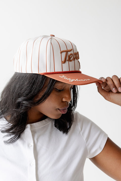 Texas Pinstripe Hat 5 Panel Canvas Baseball Hat