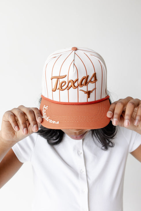 Texas Pinstripe Hat 5 Panel Canvas Baseball Hat