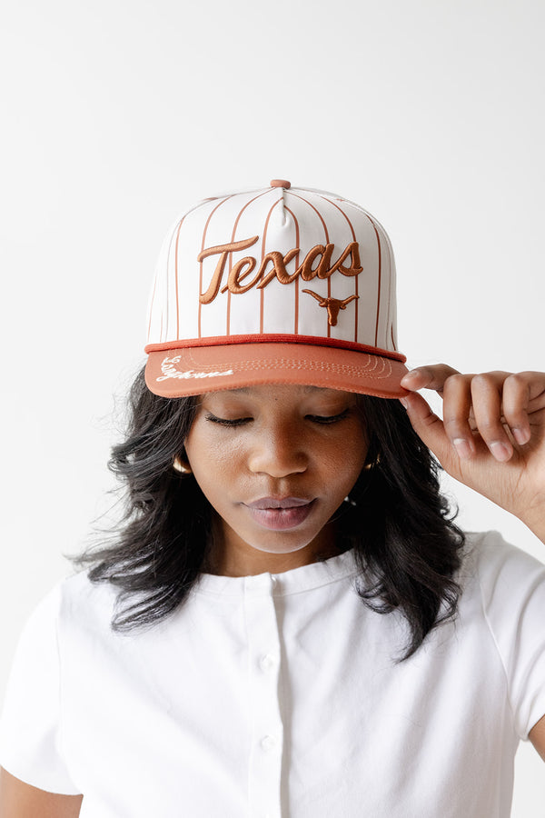 Texas Pinstripe Hat 5 Panel Canvas Baseball Hat