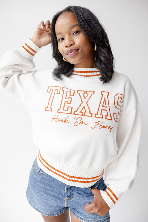 Texas Queen Oversized Striped Crew Sweater