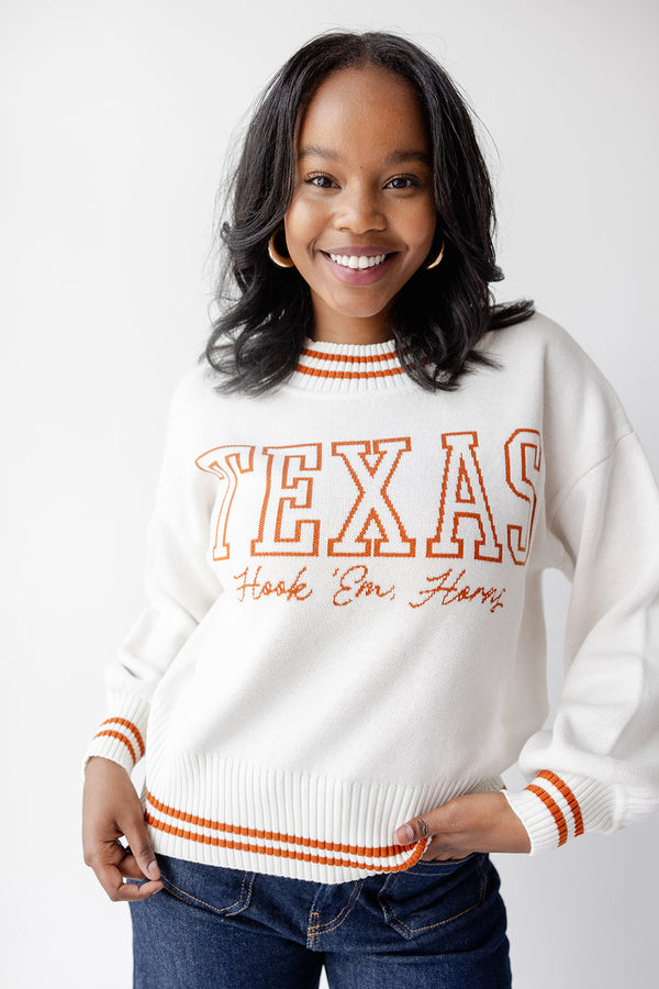 Texas Queen Oversized Striped Crew Sweater