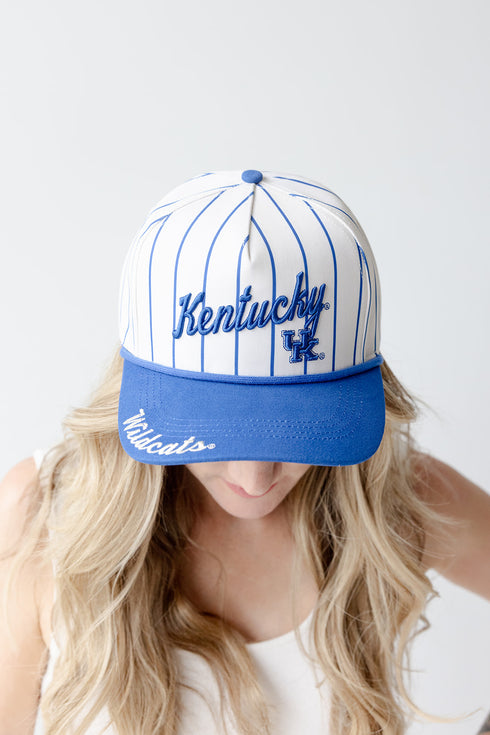 Kentucky Pinstripe Hat 5 Panel Canvas Baseball Hat