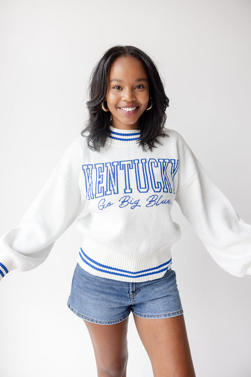 Kentucky Queen Oversized Striped Crew Sweater