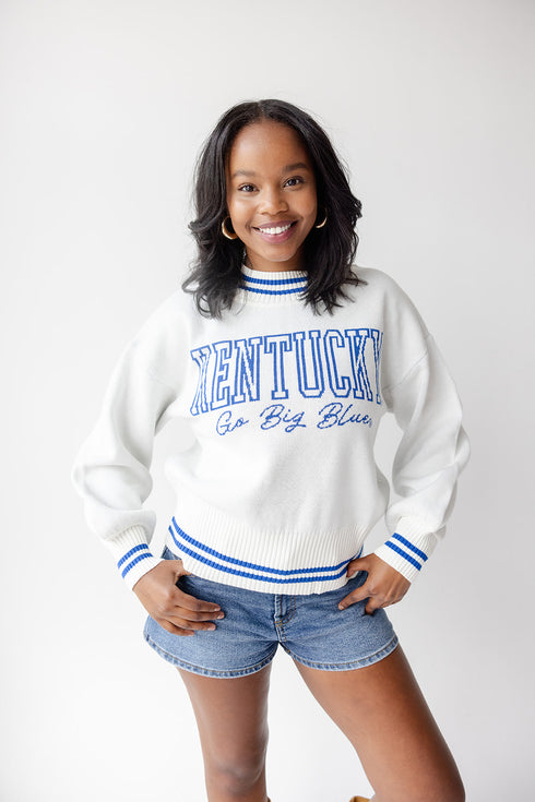 Kentucky Queen Oversized Striped Crew Sweater